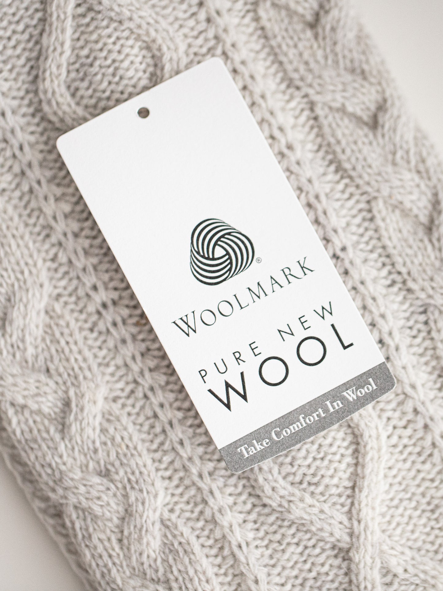 cable soft grey 100% merino wool sweater poodle dog