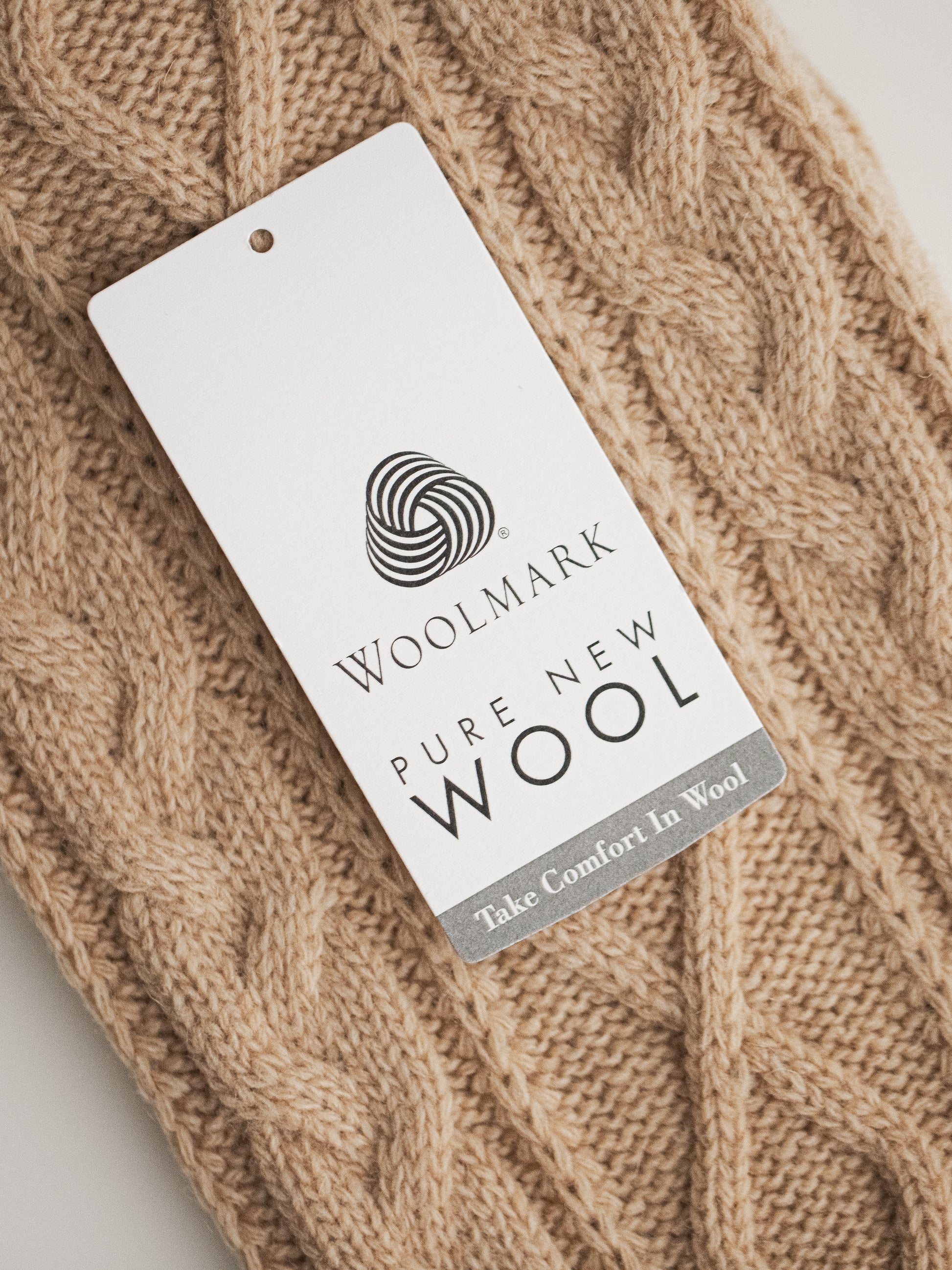 Soft beige 100% merino wool sweater dog