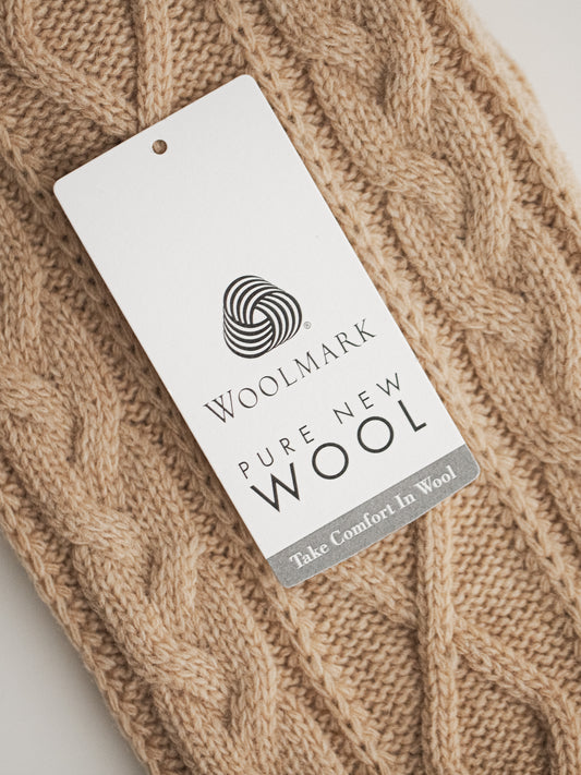 Soft beige 100% merino wool sweater dog
