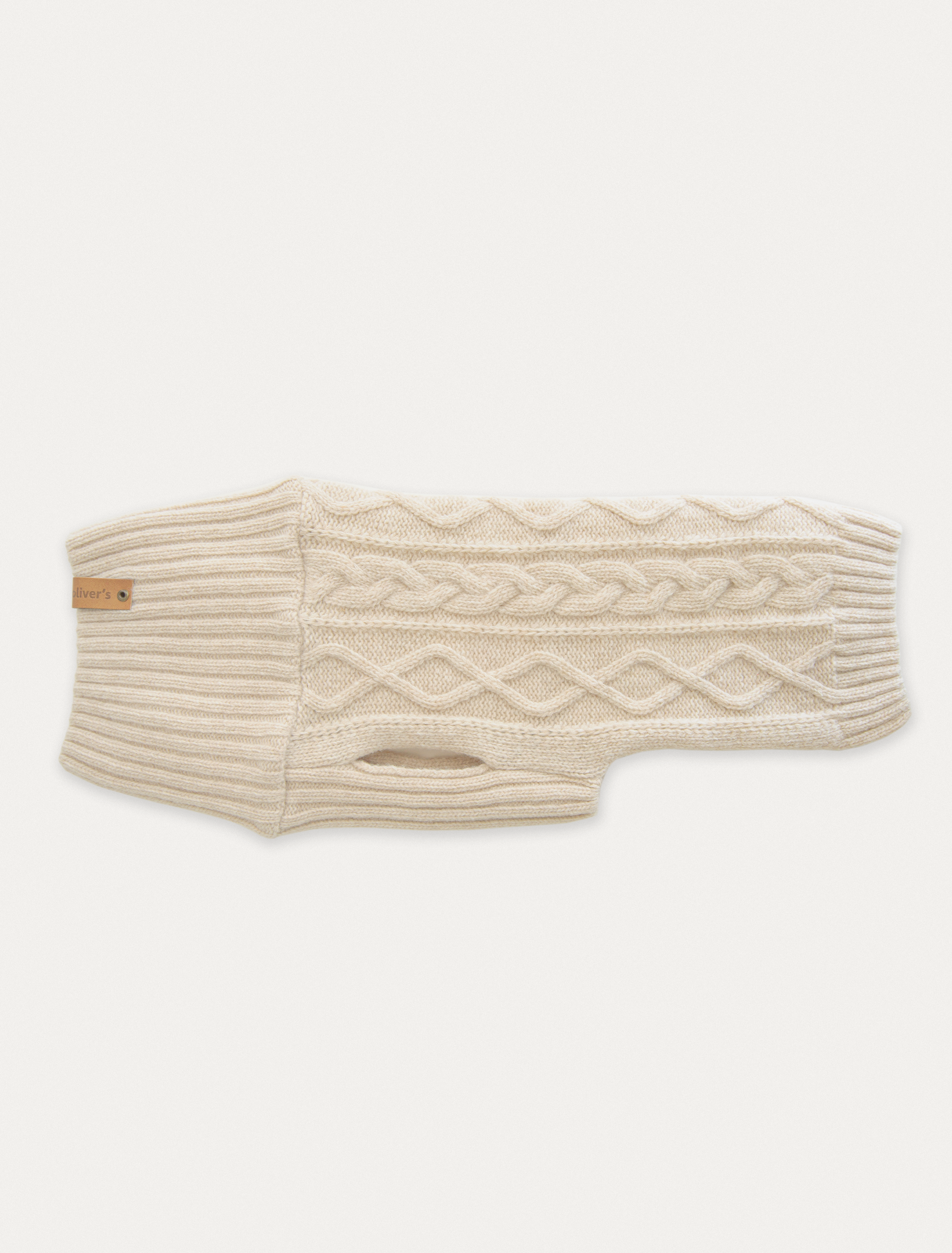 cable 100% merino wool sweater dog poodle oat